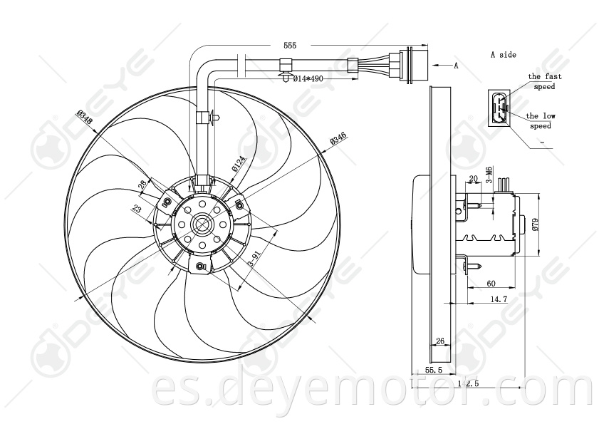 6X0959455A 6X0 959 455F dc 12v ventiladores de radiador para A3 TT VW GOLF IV SKODA OCTAVIA